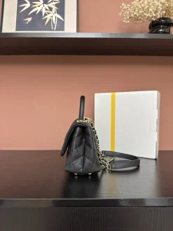 Alternative view of CHANEL Top Handle Bags Caviar Leather (Black-Gold) 19X14X9CM F20202608072562