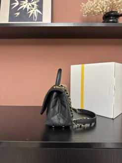 Alternative view of CHANEL Top Handle Bags Caviar Leather (Black-Gold) 19X14X9CM F20202608072572