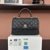 CHANEL Top Handle Bags Caviar Leather (Black-Gold) 24X14X10CM F50202608072553