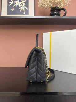 Alternative view of CHANEL Top Handle Bags Caviar Leather (Black-Gold) 29X18X12 CM F80202608072544