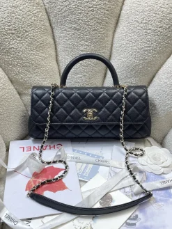 CHANEL Top Handle Bags Caviar Leather (Black-Gold) 32CM G30202608070879