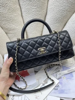 Alternative view of CHANEL Top Handle Bags Caviar Leather (Black-Gold) 32CM G30202608070879