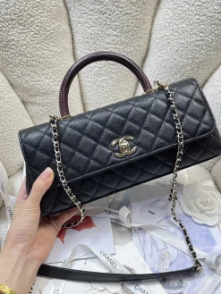 Alternative view of CHANEL Top Handle Bags Caviar Leather (Black-Gold-Silver-Burgundy) 32CM G30202608070878