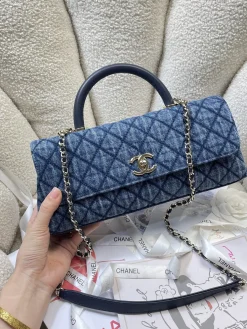 Alternative view of CHANEL Top Handle Bags Caviar Leather (Blue-Black) 32CM G30202608070883