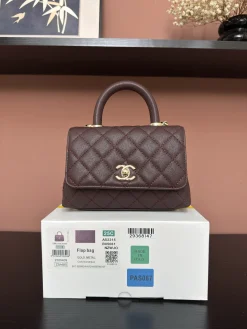 CHANEL Top Handle Bags Caviar Leather (Bordeaux-Gold) 19X14X9CM F20202608072571