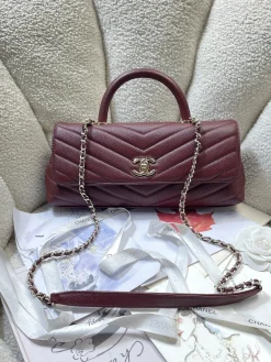 CHANEL Top Handle Bags Caviar Leather (Burgundy-Gold) 32CM G30202608070892