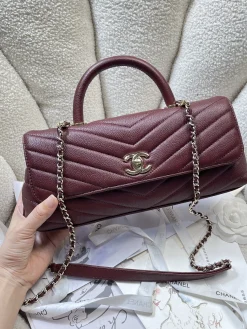 Alternative view of CHANEL Top Handle Bags Caviar Leather (Burgundy-Gold) 32CM G30202608070892
