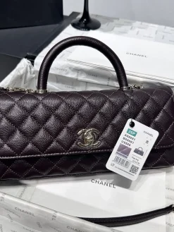 Alternative view of CHANEL Top Handle Bags Caviar Leather (Burgundy-Gold) 32CM H80202608071662