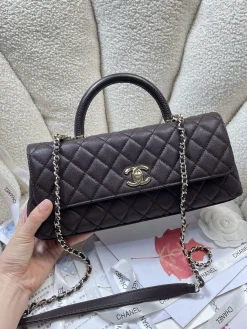 Alternative view of CHANEL Top Handle Bags Caviar Leather (Dark Brown-Gold) 32CM G30202608070877