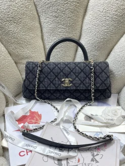 CHANEL Top Handle Bags Caviar Leather (Dark Grey-Black) 32CM G30202608070884