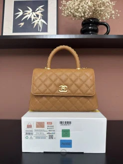 CHANEL Top Handle Bags Caviar Leather (Earth Yellow-Gold) 24X14X10CM F50202608072547
