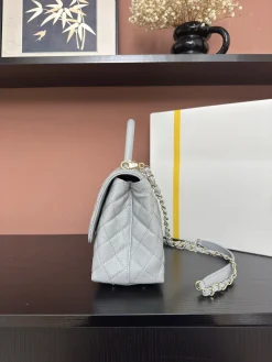 Alternative view of CHANEL Top Handle Bags Caviar Leather (Gray-Gold) 29X18X12CM F80202608072539