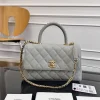 CHANEL Top Handle Bags Caviar Leather (Grey-Gold) 14X23X10CM F80202608072208