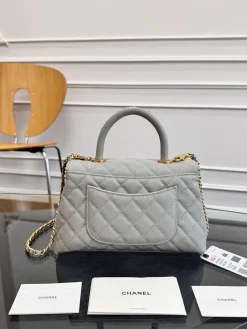 Alternative view of CHANEL Top Handle Bags Caviar Leather (Grey-Gold) 14X23X10CM F80202608072208
