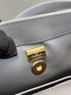Alternative view of CHANEL Top Handle Bags Caviar Leather (Grey-Gold) 14X23X10CM F80202608072209