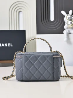 Alternative view of CHANEL Top Handle Bags Caviar Leather (Grey-Gold) 16X8X10CM E80202608073248