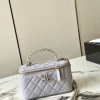 CHANEL Top Handle Bags Caviar Leather (Lavender-Gold) 16X10X8CM E80202608070135