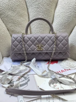 CHANEL Top Handle Bags Caviar Leather (Lavender-Gold) 32CM G30202608070889