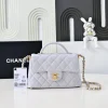 CHANEL Top Handle Bags Caviar Leather (Light Grey-Gold) 20X14X6CM G30202608072481