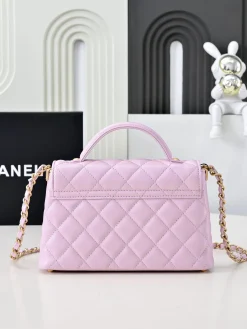 Alternative view of CHANEL Top Handle Bags Caviar Leather (Lilac-Gold) 20X14X6CM G30202608072483