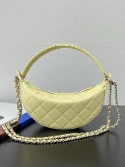 Alternative view of CHANEL Top Handle Bags Caviar Leather (Pale Yellow-Gold) 22X6X15CM F80202608070672