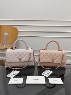Alternative view of CHANEL Top Handle Bags Caviar Leather (Pink-Gold) 14X23X10CM F80202608072207