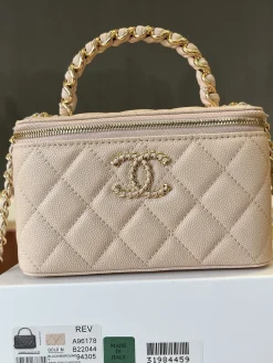 Alternative view of CHANEL Top Handle Bags Caviar Leather (Pink-Gold) 17CM E90202608073079
