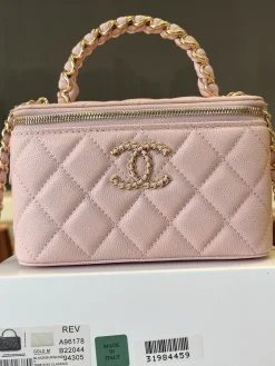 Alternative view of CHANEL Top Handle Bags Caviar Leather (Pink-Gold) 17CM E90202608073080