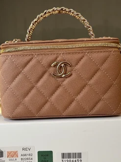 Alternative view of CHANEL Top Handle Bags Caviar Leather (Pink-Gold) 17CM E90202608073099