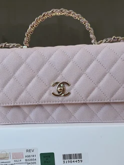 Alternative view of CHANEL Top Handle Bags Caviar Leather (Pink-Gold) 19CM E90202608073102