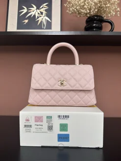 CHANEL Top Handle Bags Caviar Leather (Pink-Gold) 24X14X10 CM F50202608072558