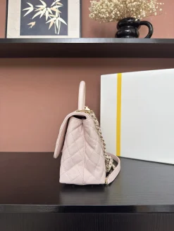 Alternative view of CHANEL Top Handle Bags Caviar Leather (Pink-Gold) 29X18X12CM F80202608072536