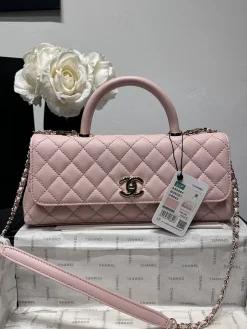 CHANEL Top Handle Bags Caviar Leather (Pink-Gold) 32CM H80202608071664
