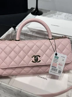 Alternative view of CHANEL Top Handle Bags Caviar Leather (Pink-Gold) 32CM H80202608071664