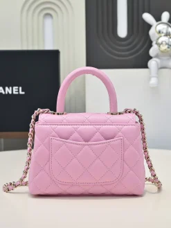 Alternative view of CHANEL Top Handle Bags Caviar Leather (Pink-Silver) ONE SIZE E80202608072312