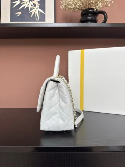 Alternative view of CHANEL Top Handle Bags Caviar Leather (White-Gold) 29X18X12CM F80202608072535