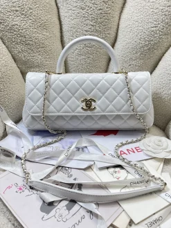 Alternative view of CHANEL Top Handle Bags Caviar Leather (White-Gold) 32CM G30202608070886