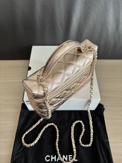 Alternative view of CHANEL Top Handle Bags Champagne Gold (Rose Gold-Gold) One Size E80202608072147