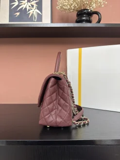 Alternative view of CHANEL Top Handle Bags Grained Leather (Bordeaux-Gold) 29X18X12CM F80202608072538