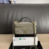 CHANEL Top Handle Bags Green Leather (Grayish Green-Black) One Size E70202608071329