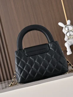 Alternative view of CHANEL Top Handle Bags Lamb Leather (Black-Gold) 13X19X7 E80202608071475