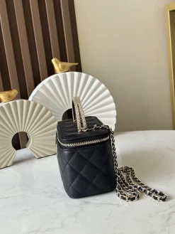 Alternative view of CHANEL Top Handle Bags Lamb Leather (Black-Silver) 10X17X8CM F20202608070993