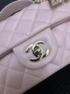 Alternative view of CHANEL Top Handle Bags Lamb Leather (Pink-Gold) 20X12X6CM F00202608073261