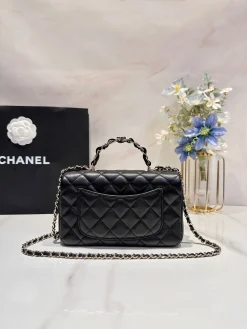 Alternative view of CHANEL Top Handle Bags Lambskin (Black-Gold) 20X13X9CM G00202608072805