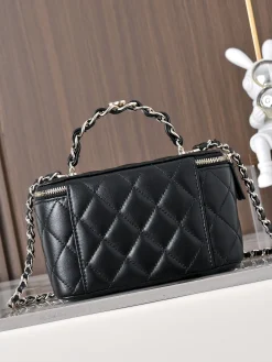 Alternative view of CHANEL Top Handle Bags Lambskin (Black-Silver) 17CM E60202608071530