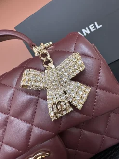 Alternative view of CHANEL Top Handle Bags Lambskin (Burgundy-Gold) 20X12X6CM F00202608073258