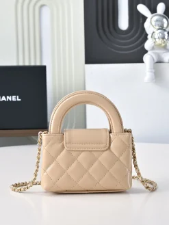 Alternative view of CHANEL Top Handle Bags Leather (Beige-Gold) 13X19X7CM E50202608072160