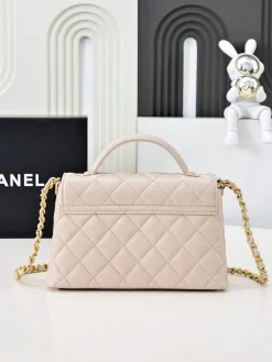 Alternative view of CHANEL Top Handle Bags Leather (Beige-Gold) 20X14X6CM G30202608072484