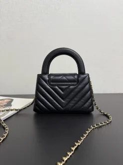 Alternative view of CHANEL Top Handle Bags Leather (Black-Gold) 12X19X7CM I50202608070940