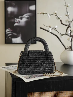 Alternative view of CHANEL Top Handle Bags Leather (Black-Gold) 13X19X7CM G50202608070146